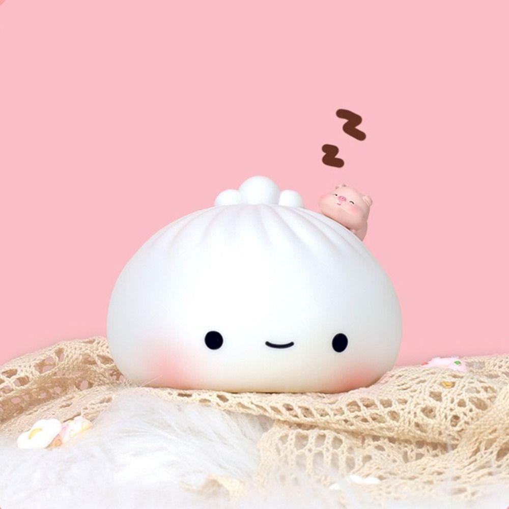 YVE Đèn Ngủ Hình Bánh Bao Hoạt Hình Đáng Yêu Cho Trẻ Em