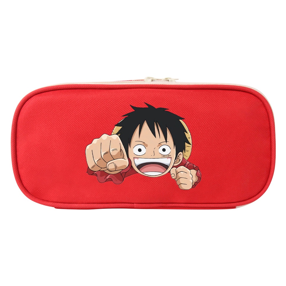 Túi Đựng Bút Chì Sức Chứa Lớn Màu Đỏ Và Đen Họa Tiết Anime One Piece Nhật Bản Dành Cho Học Sinh / Làm Quà Tặng Sinh Nhật