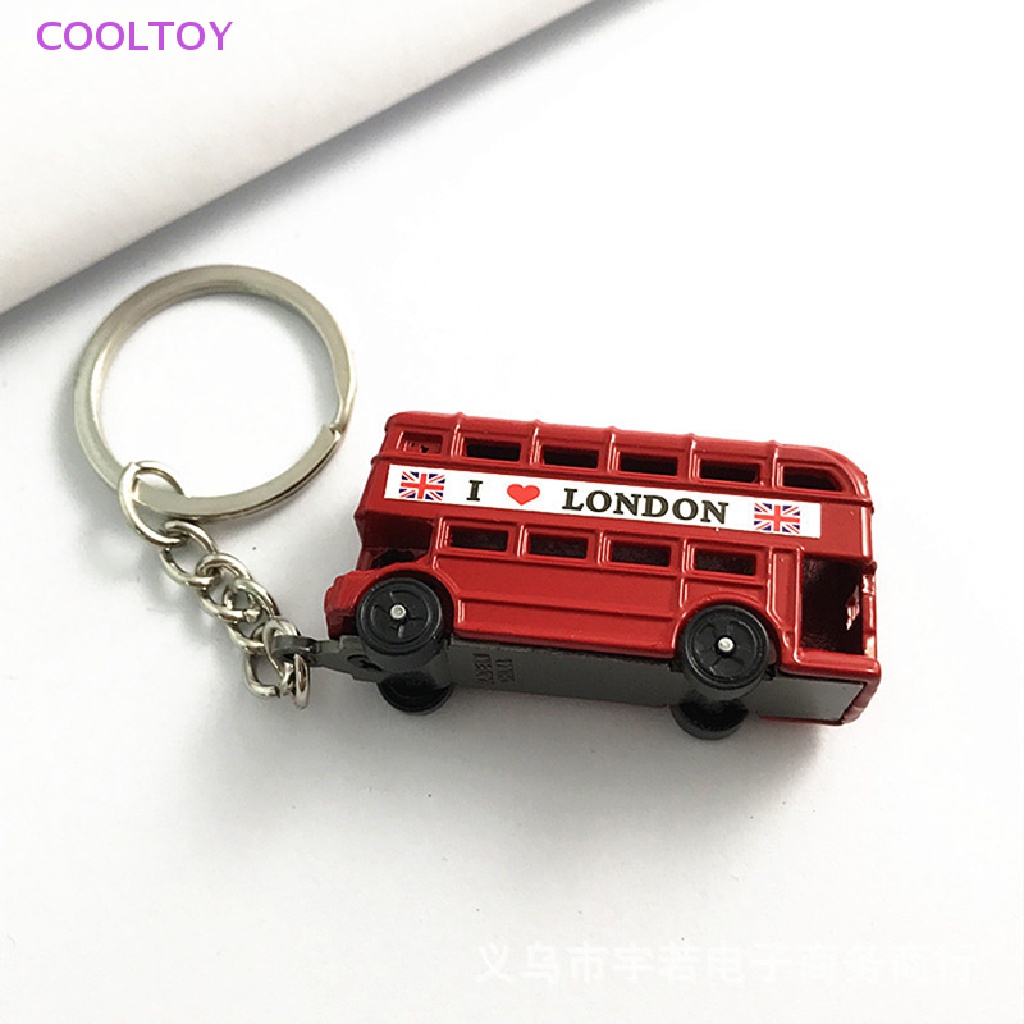 Cooltoy Đồ Chuốt Bút Chì Kim Loại Mini Màu Xanh Lá Đỏ Mô Hình Xe Buýt Châu Âu Vintage