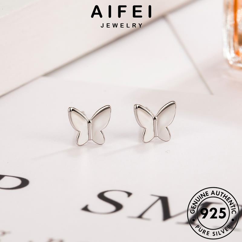 AIFEI JEWELRY nữ tai khuyên 925 tua giản thật xỏ Thời vành trang con quốc bông bạc thời tròn nguyên bướm kiện hàn sức phụ bản đơn E123