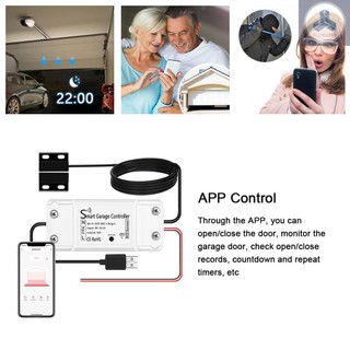 Tuya WiFi Garage Door Opener Intelligent Remote Controller Sensor Support APP Voice Controller Compatible with Alexa Google Home