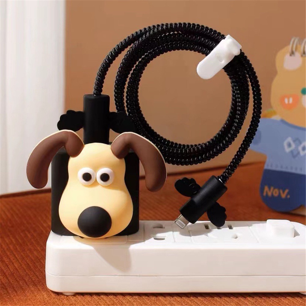 Vỏ Bọc Bảo Vệ Dây Cáp Sạc Iphone 18w / 20w Hình Chú Chó Master Dễ Thương