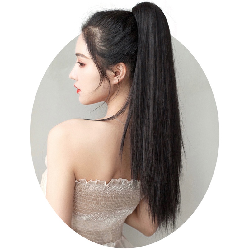 Tóc Giả Đuôi Ngựa Thẳng Dài 50Cm Có Kẹp Dành Cho Nữ