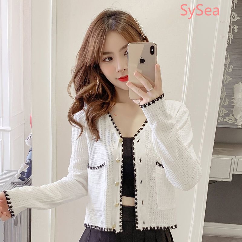 Áo Cardigan Dệt Kim Tay Dài Cổ Chữ V Phong Cách Thời Trang Hàn Quốc Dành Cho Nữ
