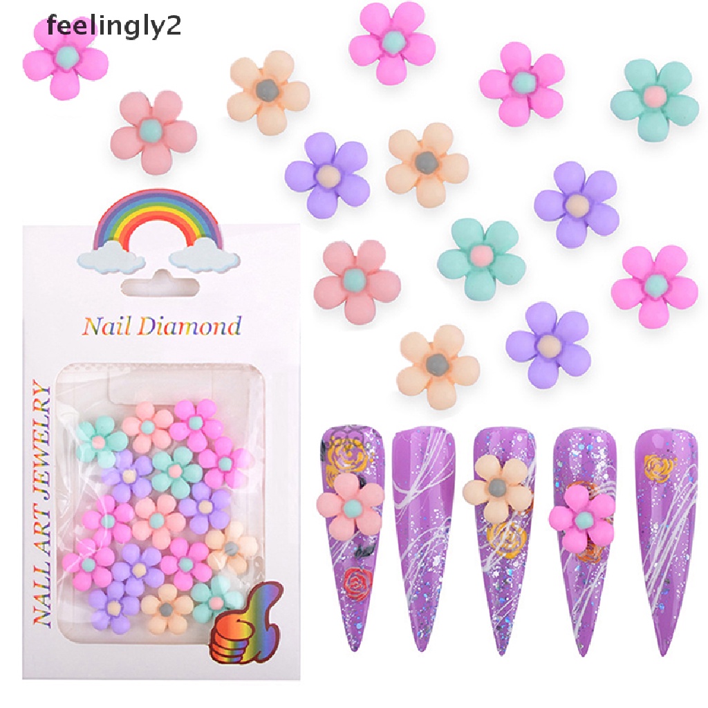 Bộ 20 Phụ Kiện Trang Trí Móng Tay Hình Hoa Cúc Hoạt Hình Xinh Xắn