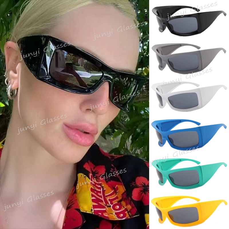 Kính Mát Gọng Chữ Nhật Oversized Y2K Phong Cách Âu Mỹ Cá Tính Cho Nam Nữ