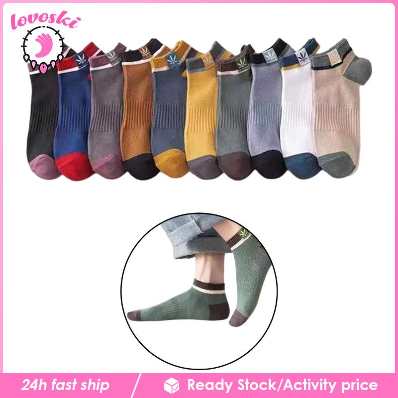 Set 10 Đôi Vớ Cổ Thấp Thoải Mái Thấm Hút Mồ Hôi Cho Nam Chạy Bộ