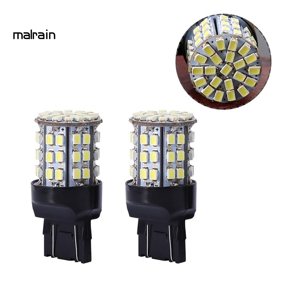Set 2 Bóng Đèn LED Phanh Xe Ánh Sáng Trắng 6000K 12V T20 7440 7443 64 SMD