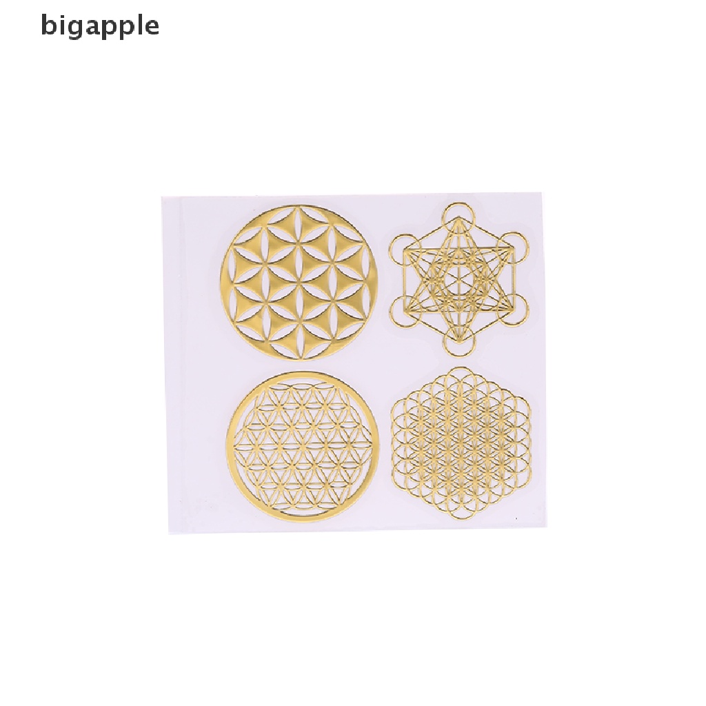 Set 4 Sticker Orgonite DIY Hình Tháp Năng Lượng Mặt Trời Bằng Nhựa Resin Để Trang Trí