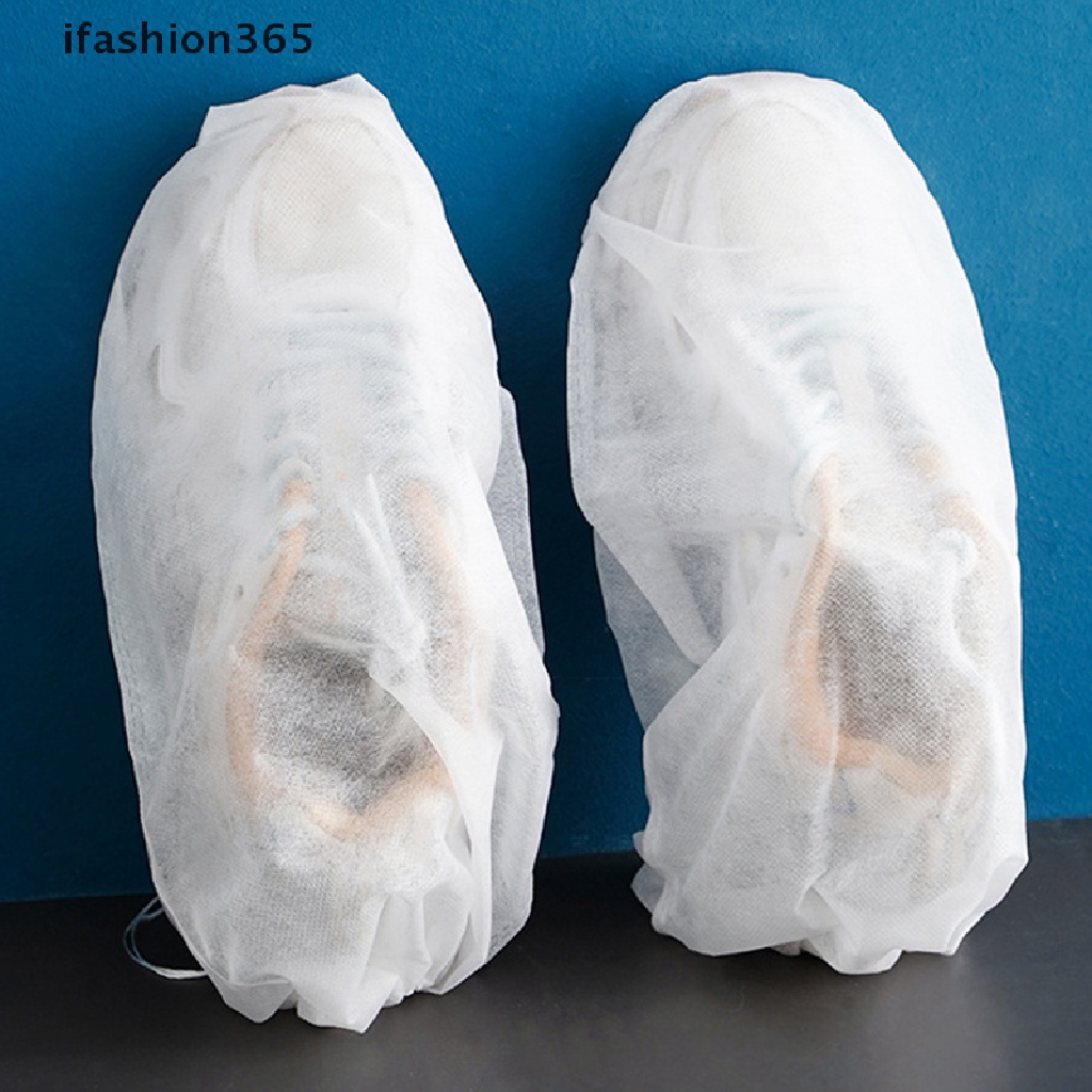 Set 10 Túi Dây Rút Bằng Vải Không Dệt Trong Suốt Chống Bụi Bẩn Đựng Giày Tiện Dụng ifashion365