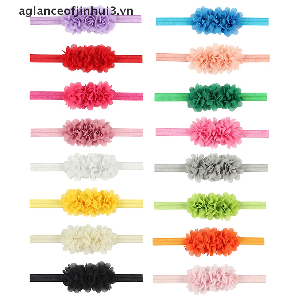 Băng Đô Chiffon Phối Ren Hoa Xinh Xắn Cho Bé Gái