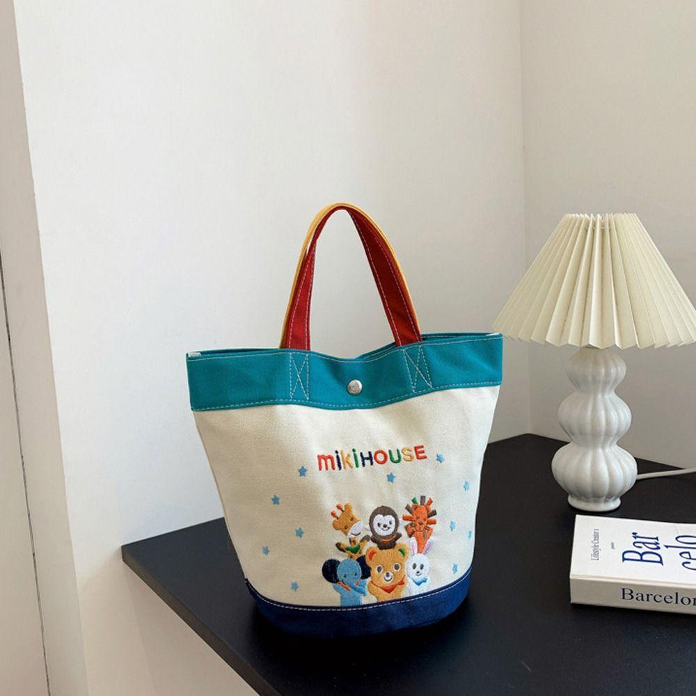 Mocho Túi Tote Xách Tay In Hình Động Vật Hoạt Hình Phong Cách Nhật Bản Đơn Giản Sức Chứa Lớn Đựng Đồ Rửa Mặt Đi Du Lịch Kimihouse