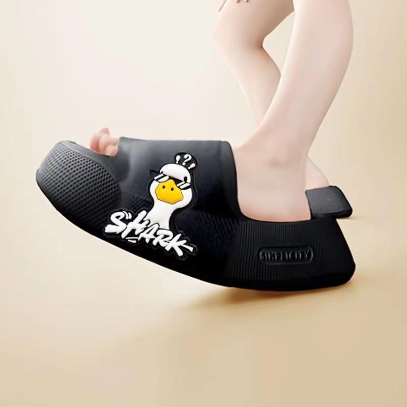 Dép Đế Dày 5.0CM Bằng EVA Silicon Chống Trượt Họa Tiết Vịt Hoạt Hình Mới Dành Cho Nam Nữ Đi Trong Nhà / Ngoài Trời
