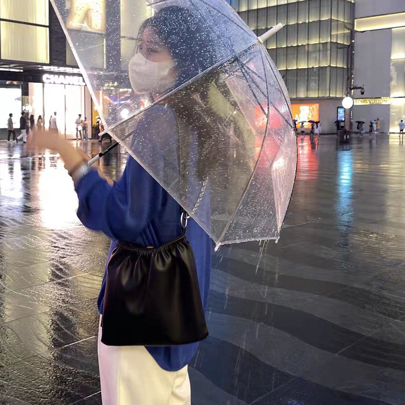 Túi Xách Xếp Ly Phối Dây Xích Đeo Vai Cá Tính Cho Nữ