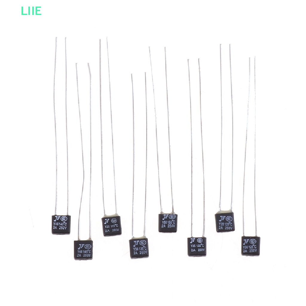 Set 10 Cầu Chì Nhiệt 2A 250V 115 120 125 130 135 140 145 150 Độ Màu Đen Chuyên Dụng