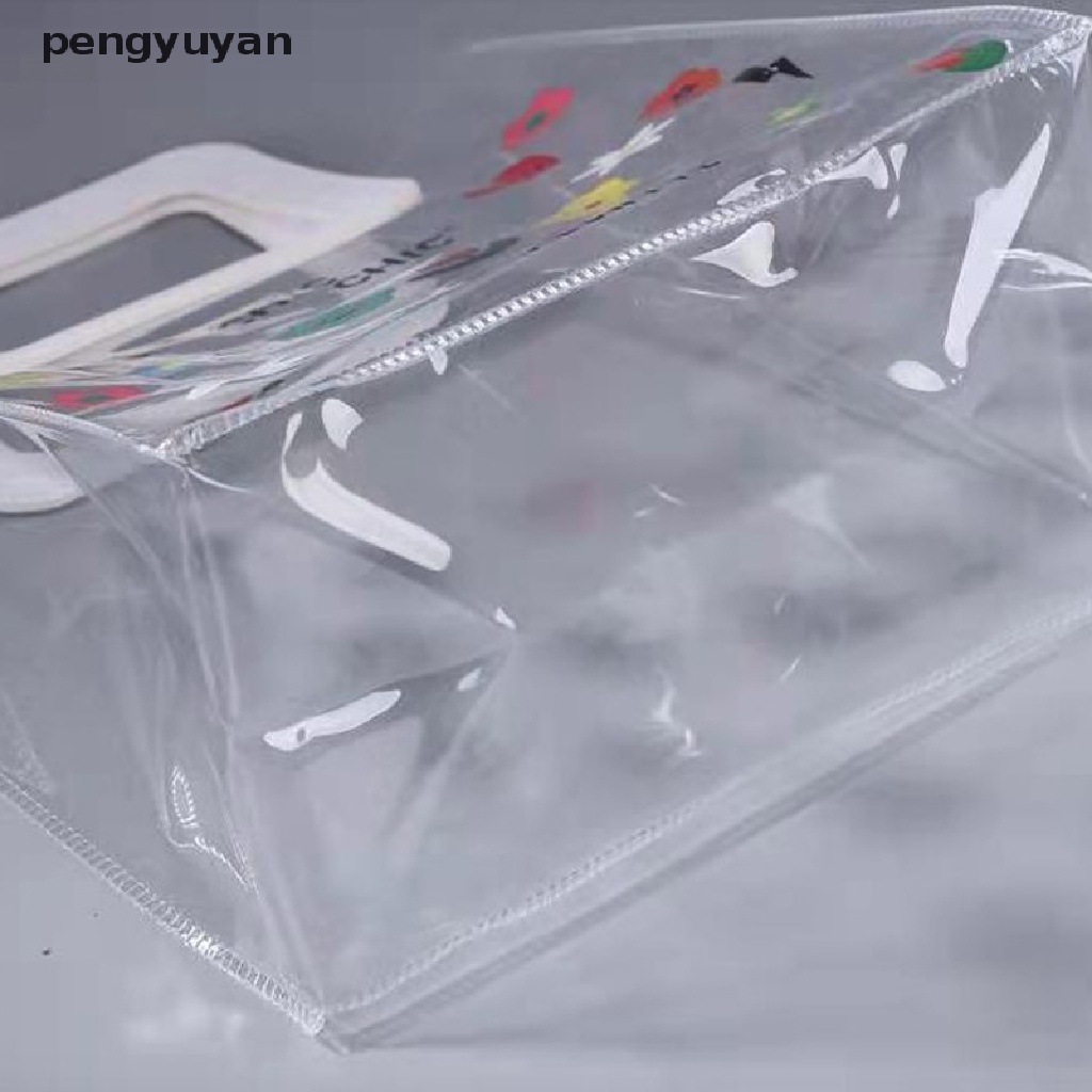 Túi Xách PVC Trong Suốt Họa Tiết Hoa Phong Cách Hàn Quốc [pengyuyan] Cho Nữ