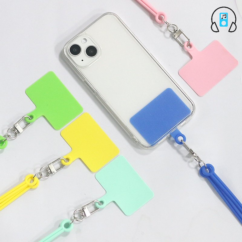 Dây Đeo Thẻ / Điện Thoại Bằng Silicon Chống Thất Lạc Kèm Móc Khóa Kim Loại Tiện Dụng