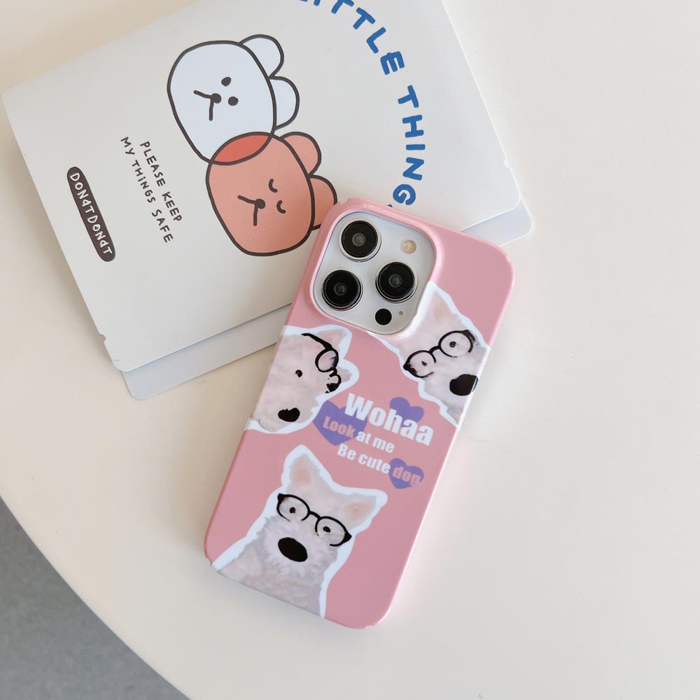 Ốp Điện Thoại Cứng Hình Chú Cún Cho iPhone X Xs XR XsMax 11 11ProMax 12 12Pro 12ProMax 13 13Pro 13ProMax 14 14Pro 14plus 14ProMax