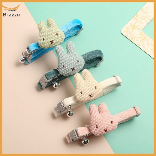 Vòng Cổ Thú Cưng Gắn Chuông Hình Thỏ Hoạt Hình Có Thể Điều Chỉnh Kích Thước