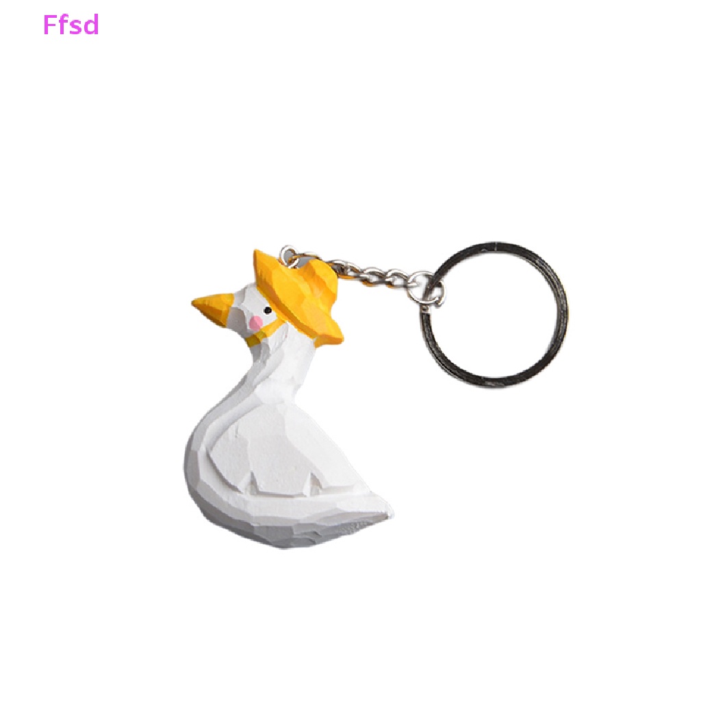 {Ffsd} Móc Khóa Hình Vịt Trắng Bằng Gỗ Chạm Khắc Thủ Công Sáng Tạo Phổ Biến Làm Quà Tặng Trang Trí Thanh Thiếu Niên *