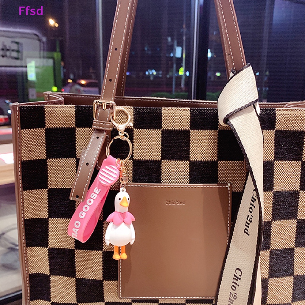 {Ffsd} Móc Khóa Hình Búp Bê Ngỗng Hoạt Hình Thời Trang Cặp Đôi Truy Cập Túi Xách