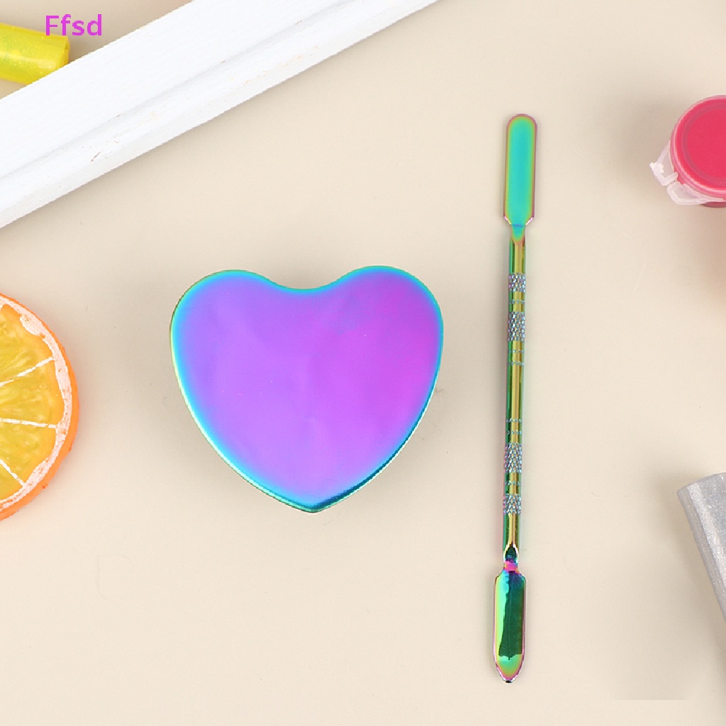 {Ffsd} Bảng Pha Màu Trang Điểm Móng Tay Bằng Thép Không Gỉ Cho Nữ