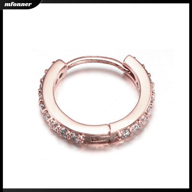 Bông Tai Hình Tròn Nhỏ Đính Đá Zircon Thời Trang Cho Nữ