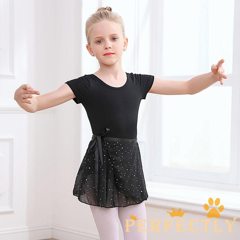 Đầm Múa Ba Lê Ngắn Tay Cổ Tròn Cho Bé Gái