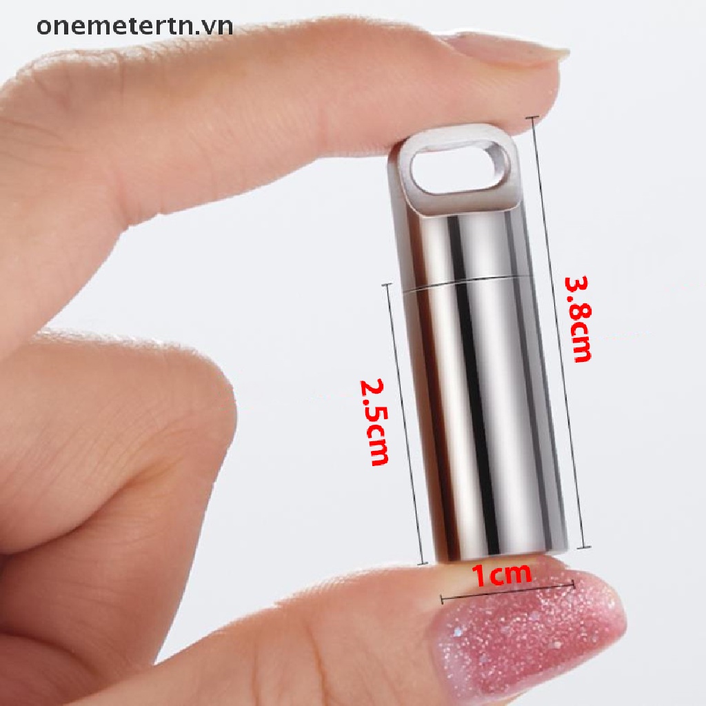 Hộp Đựng Thuốc Mini Bằng Thép Không Gỉ Chống Thấm Nước Tiện Dụng Mang Theo Du Lịch Cắm Trại