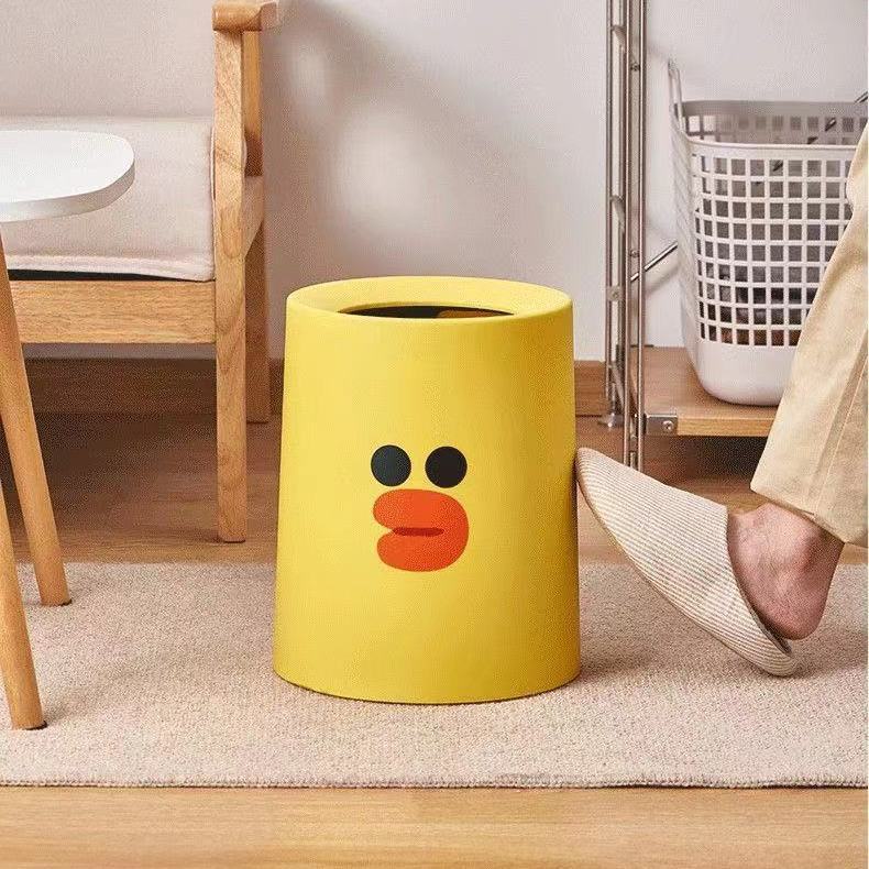 Thùng Rác Đôi Hình Gấu Hoạt Hình Dễ Thương Không Có Nắp Cho Phòng Khách Nhà Bếp