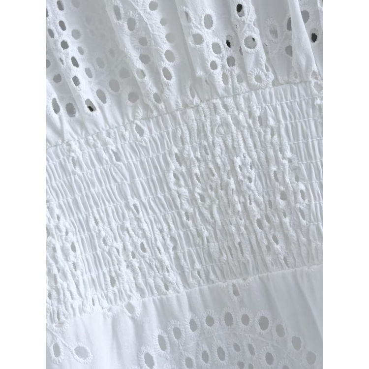 Đầm Cotton 24 Móc Xòe Thêu Hoa Phong Cách Zara 4387 / 022