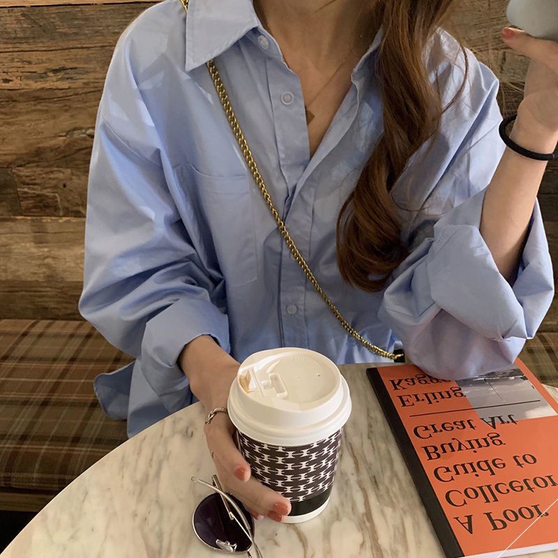 Áo Sơ Mi Nữ Tay Dài Dáng Rộng Phong Cách Mới