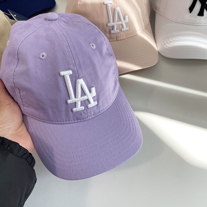 Mũ Lưỡi Trai Cotton Thêu Chữ LA Thời Trang Cho Nam Nữ