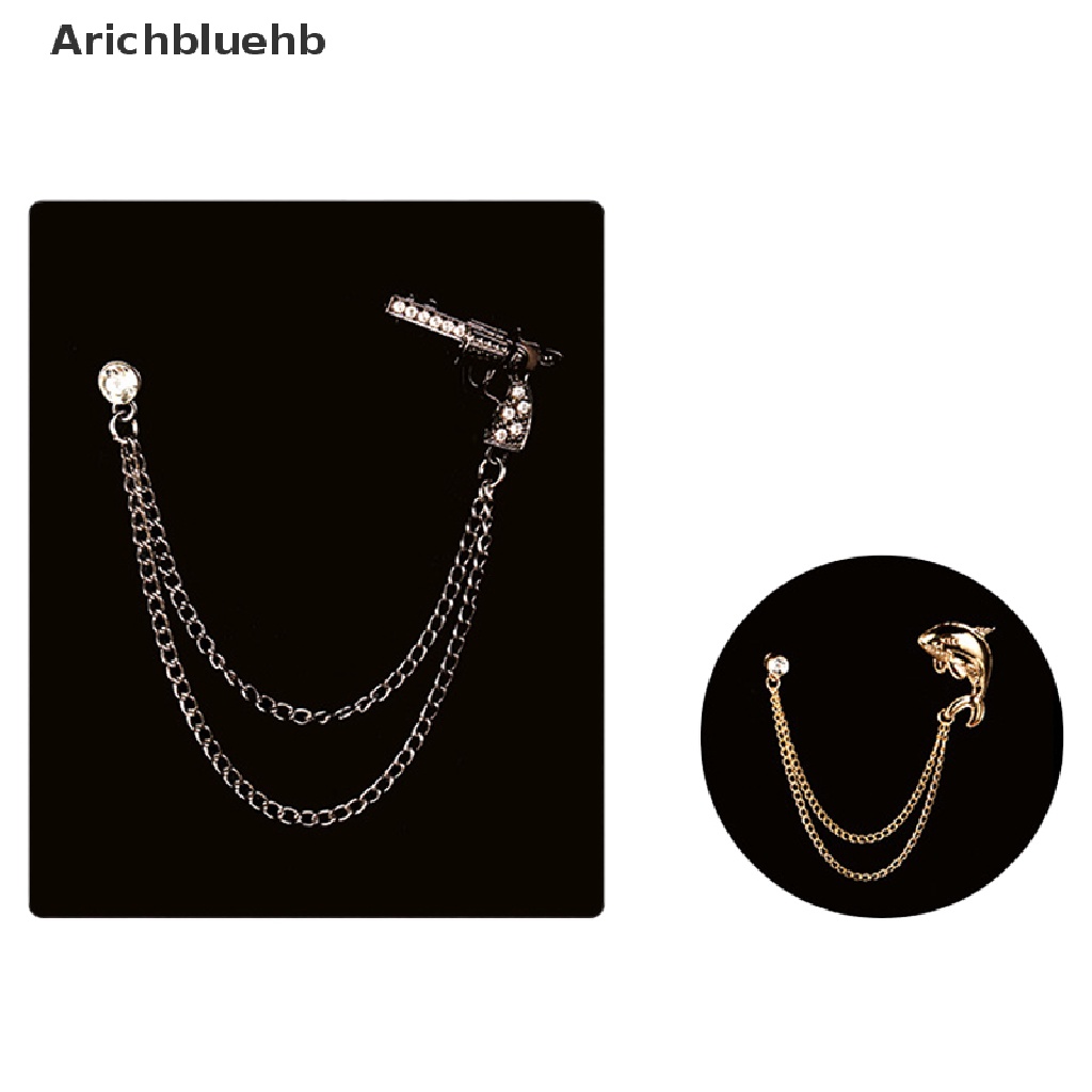 < Arichbluehb > Ghim Cài Áo Chuỗi Pha Lê Hình Cá Heo / Hoa Cài Áo / Giày / Nón Thời Trang Nam Nữ