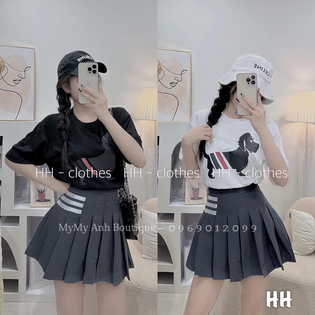 SET BỘ ĐI CHƠI, SET 2 MÓN ÁO THUN CỔ TRÒN TAY NGẮN PHỐI CHÂN VÁY XẾP LY CỰC TRẺ TRUNG LUN Ạ