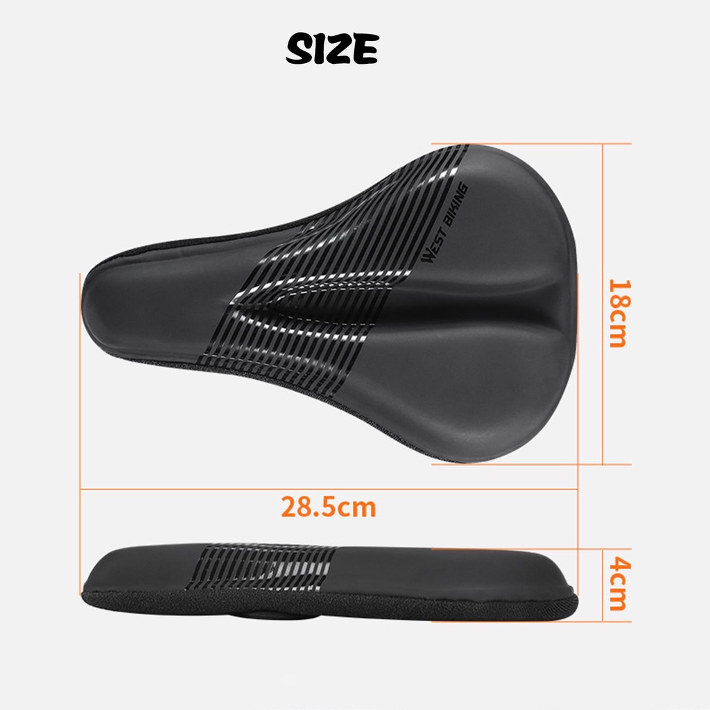 Đệm Yên Xe Đạp Bằng Silicone Dày Dặn Thoáng Khí Chống Thấm Nước Thoải Mái Cho BMX MTB