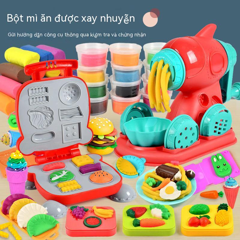 Máy làm mì đất sét màu kem diy plasticine, bộ khuôn dụng cụ đất sét, đồ chơi trẻ em bé gái mẫu giáo