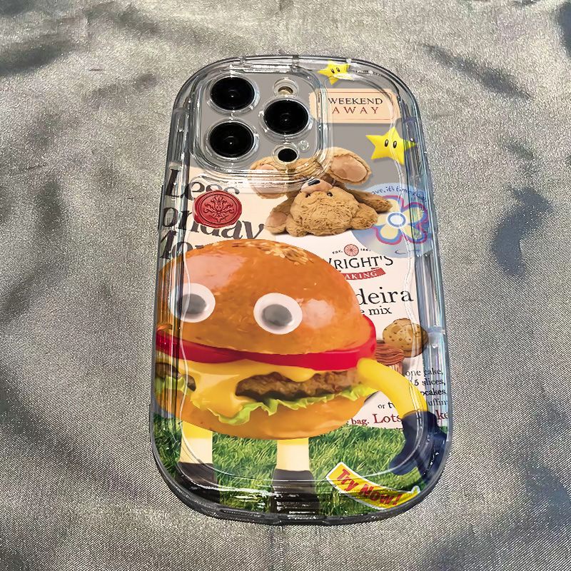 ✅Ốp Điện Thoại Mềm Trong Suốt Chống Sốc Hình Burger / 7 YYKQ Promax1312 xs8p / iPhone14 / Apple 11 xr