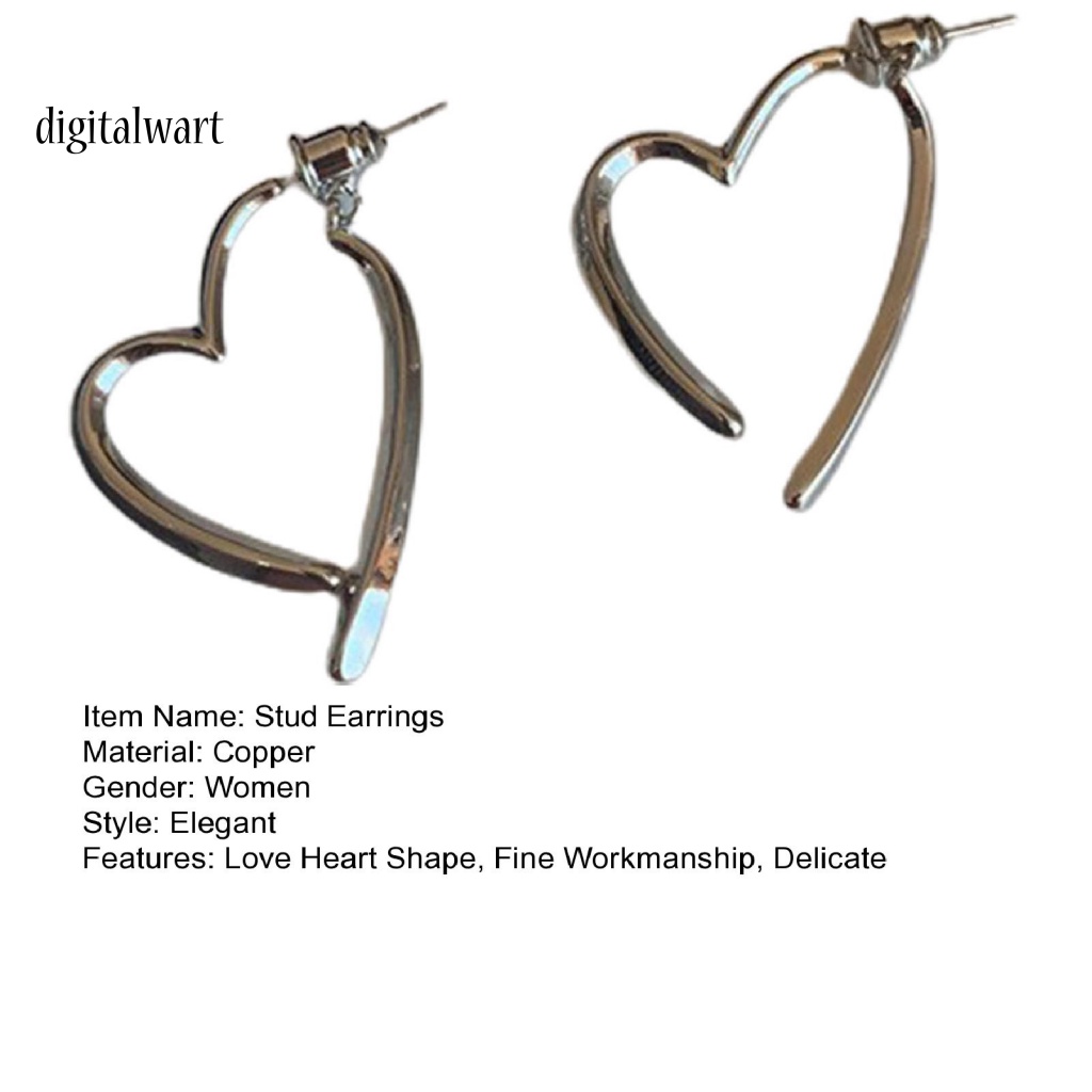 Kỹ Thuật Số| 1 Đôi Bông Tai Mạ Điện Hình Trái Tim Phong Cách Pháp Thời Trang Dành Cho Nữ