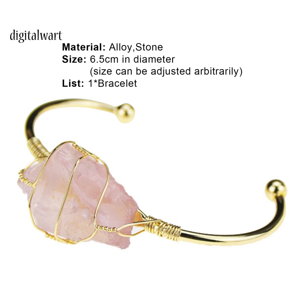 Kỹ Thuật Số| Vòng Tay Hợp Kim Hở Đính Đá Tự Nhiên Thời Trang Cho Nữ