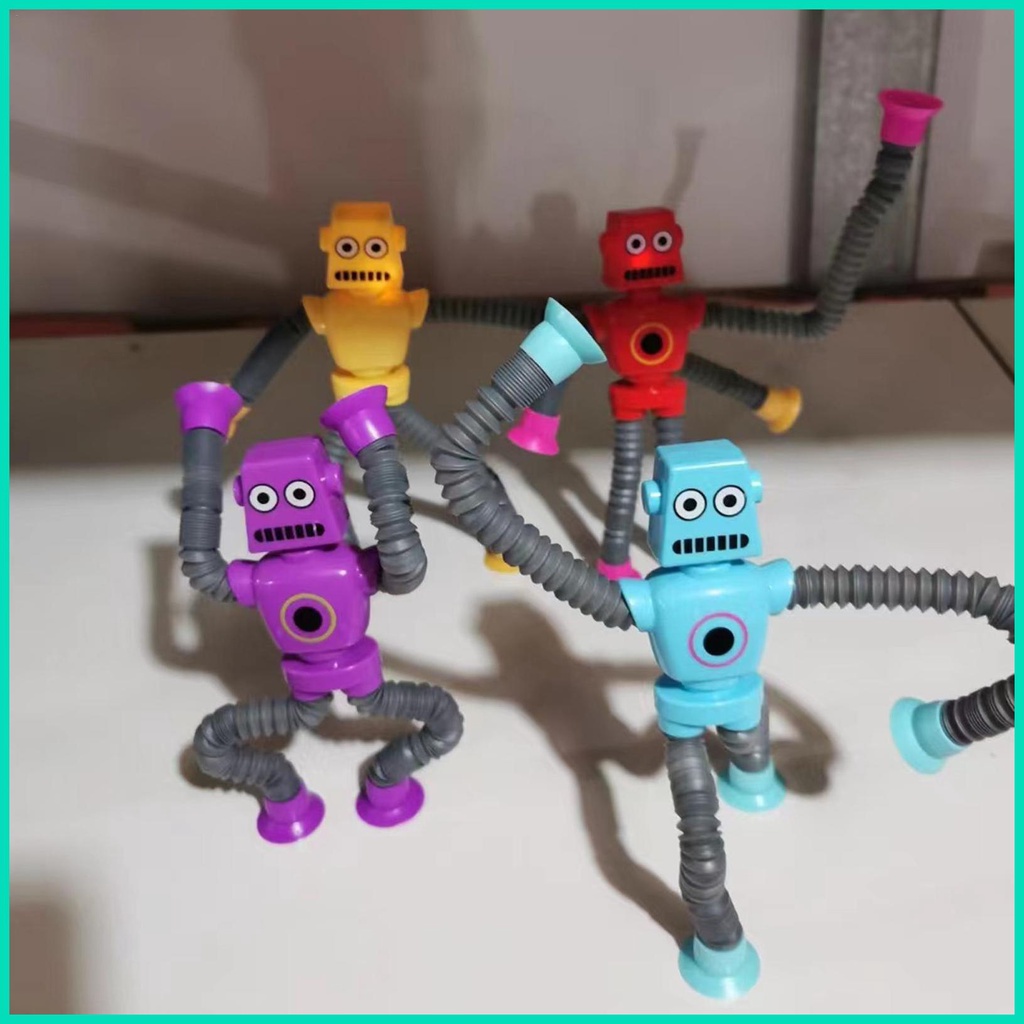 Đồ Chơi Robot Kéo Căng Cánh Tay Chân Có Đèn LED Giáo Dục Cho Trẻ Em