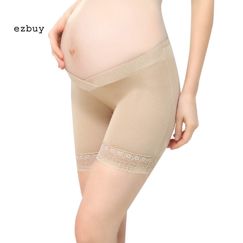[EY] Quần Lót Ngắn Viền Ren Chéo Eo An Toàn Gợi Cảm Cho Phụ Nữ Mang Thai