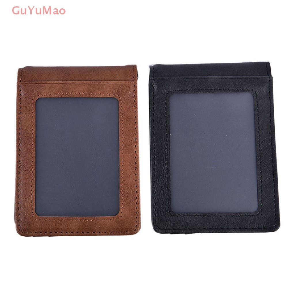 [cxGUYU] Ví Da Đựng Thẻ Dạng Gập Đôi Mỏng Nhẹ Có Khóa Trước RFID Cho Nam PRTA