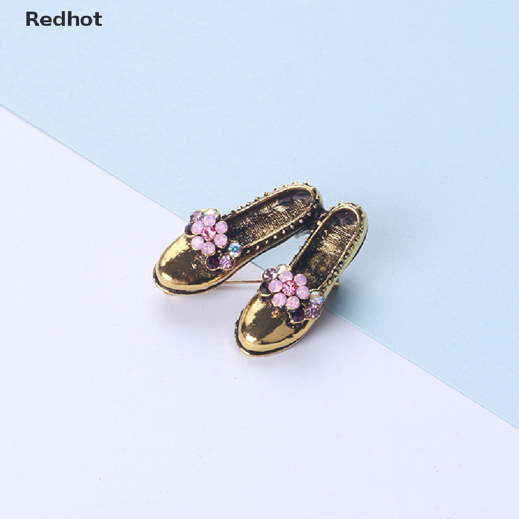 Ghim Cài Áo Hình Đôi Giày / Nơ Đính Đá Phong Cách Vintage