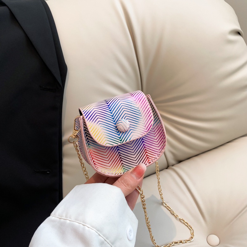 Túi Xách Đeo Vai Hình Vuông Cỡ Nhỏ Phối Dây Đeo Sợi Xích Phong Cách Cổ Điển Thời Trang Cho Nữ