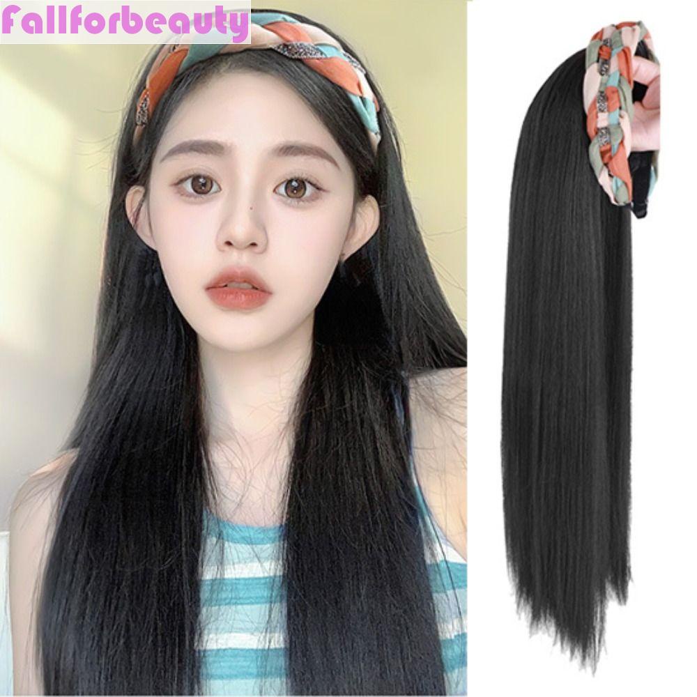 Tép Tóc Giả Dạng Kẹp Xoăn Thẳng Màu Nâu Tự Nhiên Bằng Sợi Tổng Hợp Dễ Thương