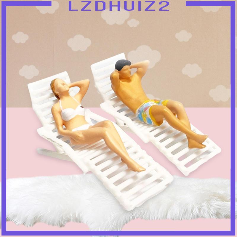 Đồ trang trí Cặp Đôi Đi Biển Bằng Nhựa Resin Tỉ Lệ 1: 87 Để Bàn Trang Trí