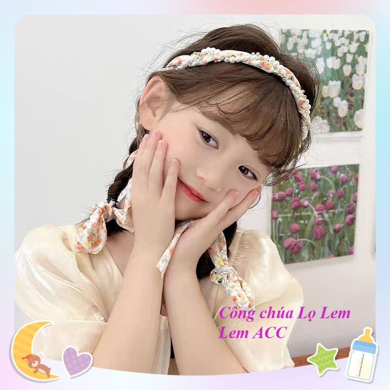 Bờm tóc cho bé gái, băng đô tóc tết đá điệu đà xinh xắn cho bé  L030