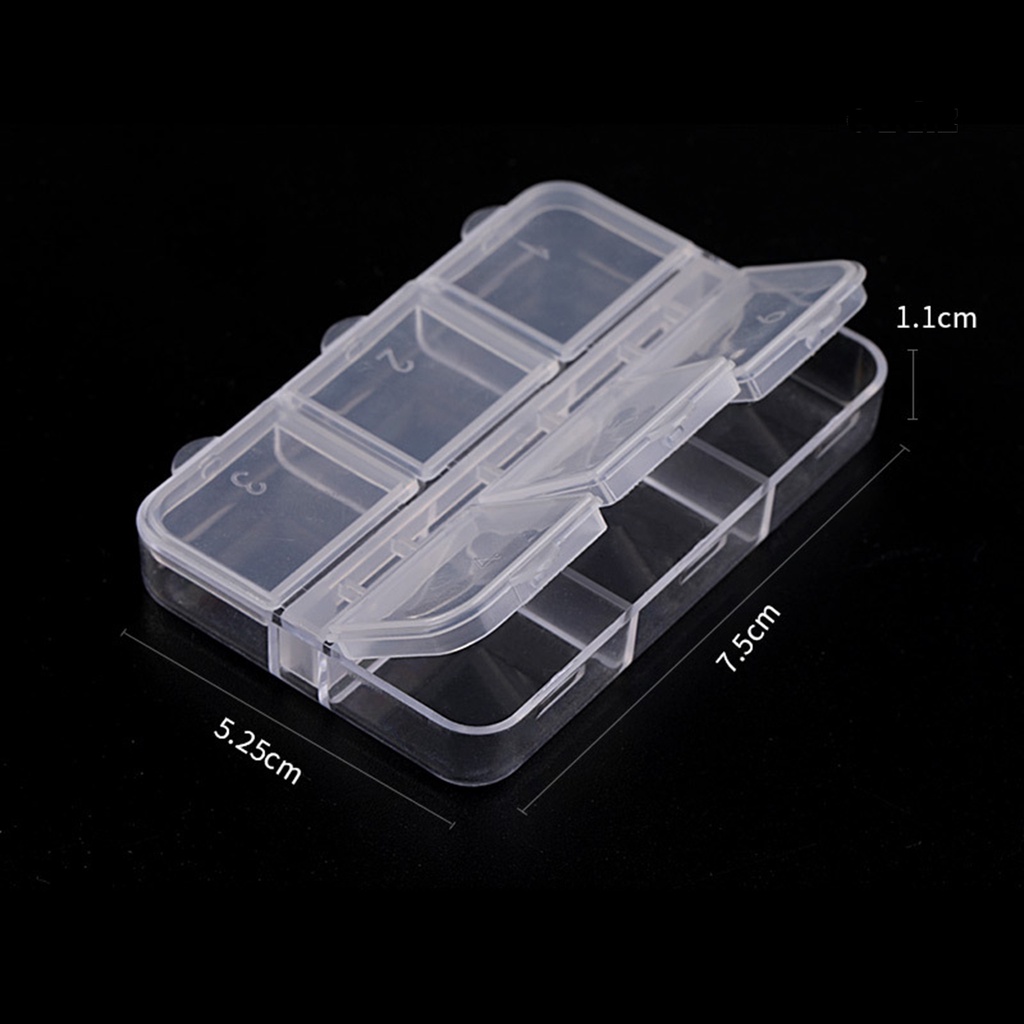 Bộ 5 Hộp Nhựa Trong Suốt 6 Ngăn Đựng Trang Sức Sức Chứa Lớn Tiết Kiệm Không Gian