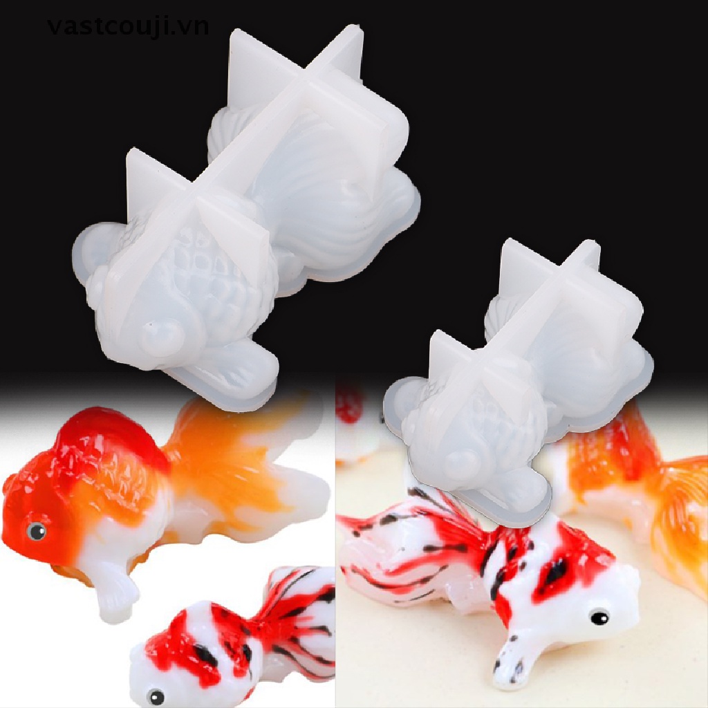 Bộ 2 Khuôn Silicon Làm Trang Sức Hình Cá Vàng 3D DIY